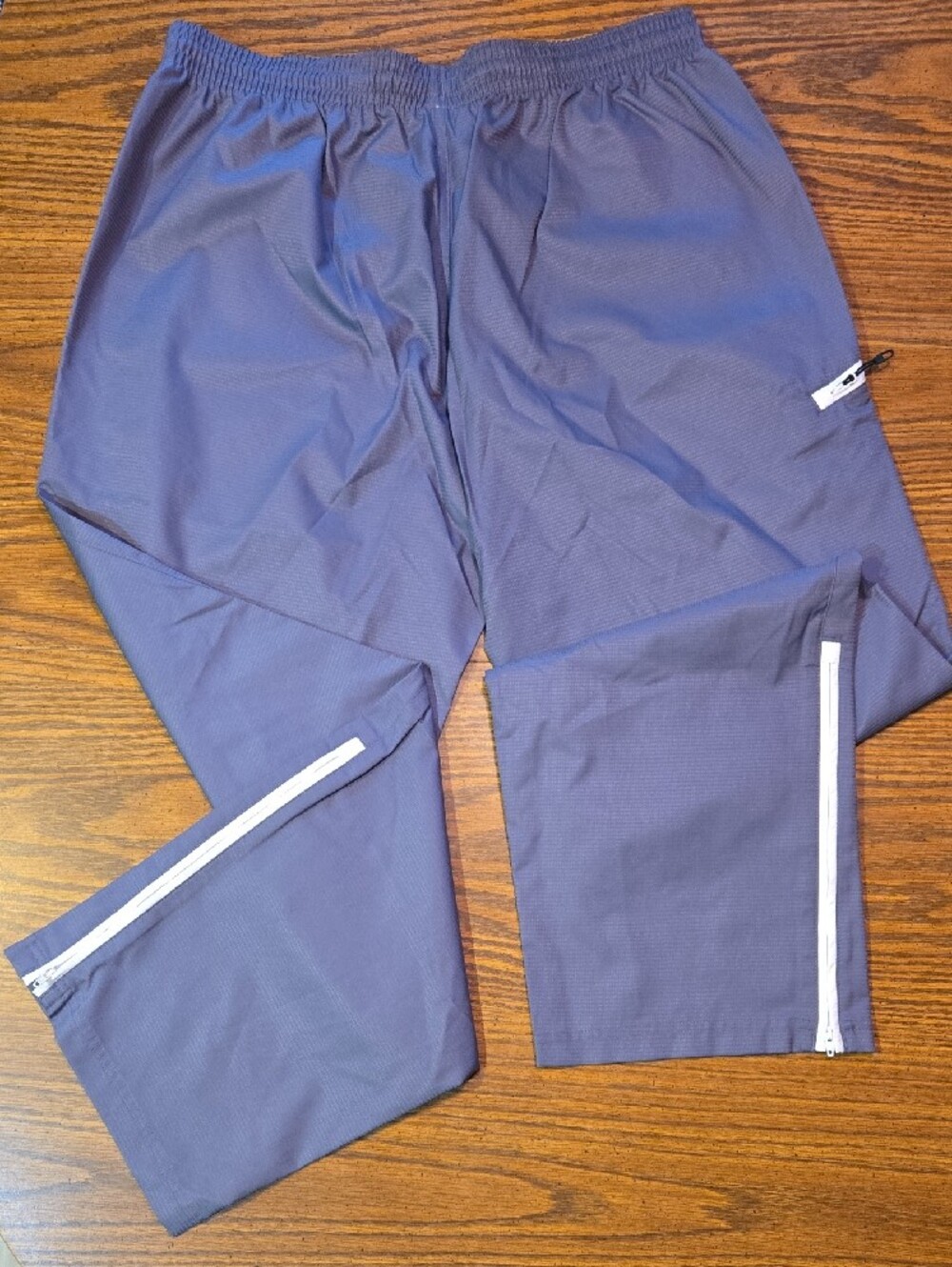 adidas Gray Track Pants with White Trim - Picture 2 of 3